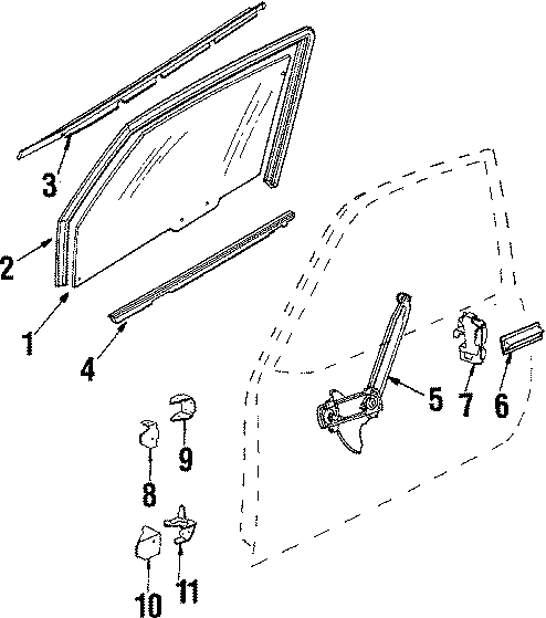 Diagram FRONT DOOR. GLASS & HARDWARE. for your 2014 Chevrolet Spark   