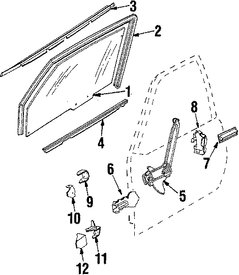 12FRONT DOOR. GLASS & HARDWARE.https://images.simplepart.com/images/parts/motor/fullsize/CL2195.png