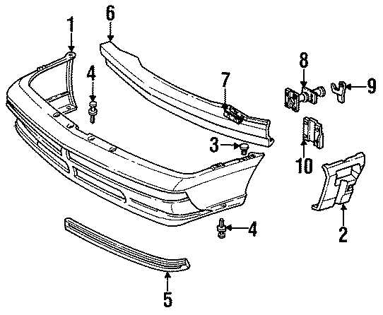 Diagram FRONT BUMPER. BUMPER & COMPONENTS. for your Chevrolet Cavalier  