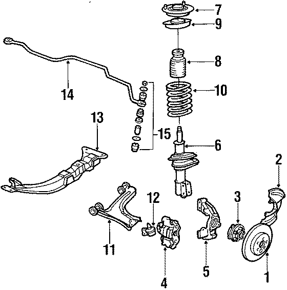 Diagram FRONT SUSPENSION. BRAKE COMPONENTS. STABILIZER BAR & COMPONENTS. SUSPENSION COMPONENTS. for your 2016 Chevrolet Camaro  SS Coupe 