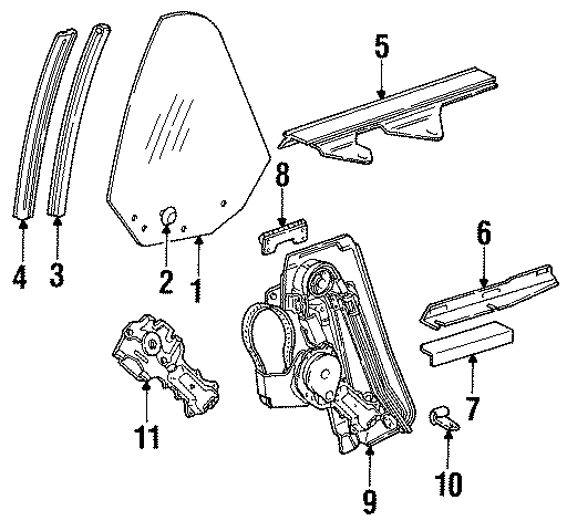 Diagram QUARTER PANEL. GLASS. for your Chevrolet Spark  