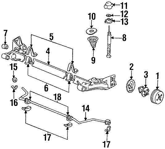 Diagram REAR SUSPENSION. BRAKE COMPONENTS. STABILIZER BAR & COMPONENTS. SUSPENSION COMPONENTS. for your 2018 GMC Sierra 2500 HD 6.6L Duramax V8 DIESEL A/T 4WD SLE Extended Cab Pickup Fleetside 