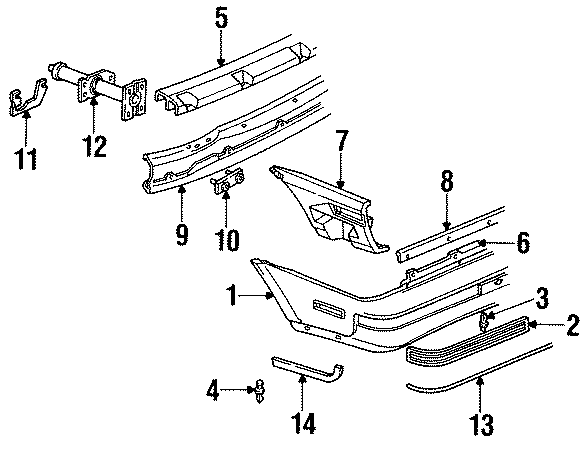 Diagram REAR BUMPER. BUMPER & COMPONENTS. for your Chevrolet Cavalier  