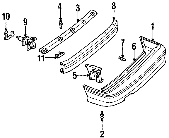 Diagram REAR BUMPER. BUMPER & COMPONENTS. for your Chevrolet Cavalier  