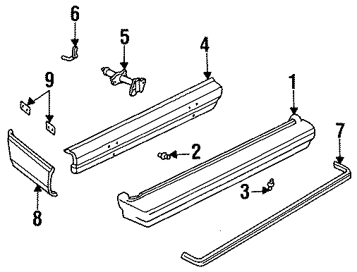 Diagram REAR BUMPER. BUMPER & COMPONENTS. for your Chevrolet Cavalier  