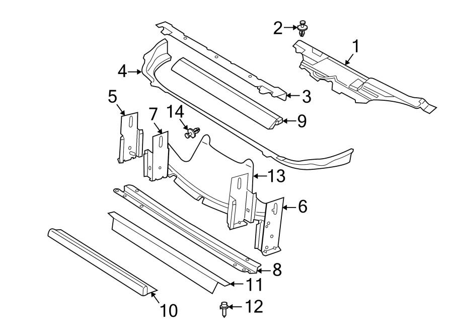 Diagram RADIATOR SUPPORT. for your 2013 Chevrolet Equinox LTZ Sport Utility  