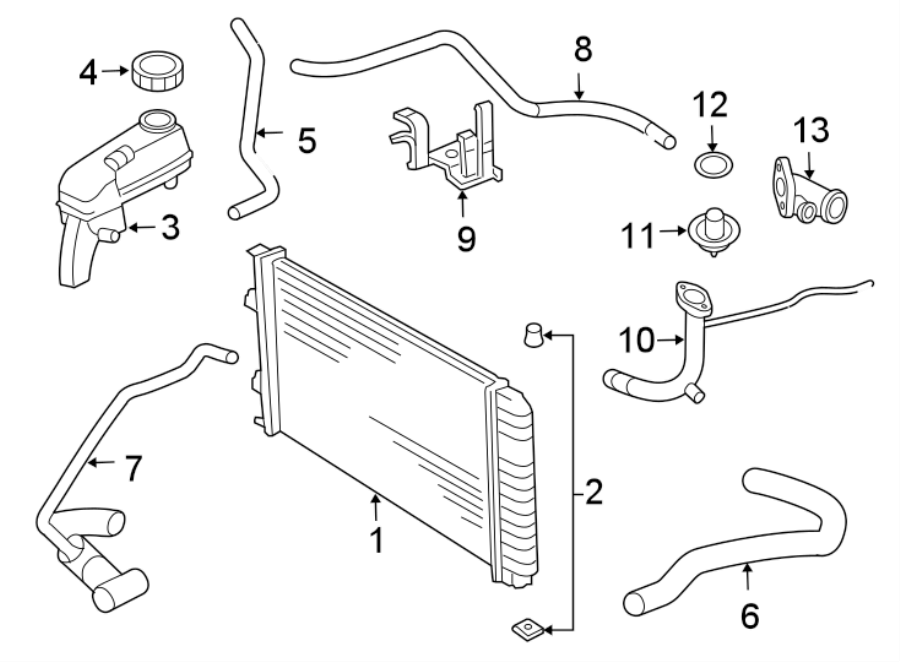 Diagram RADIATOR & COMPONENTS. for your 2005 GMC Sierra 1500   