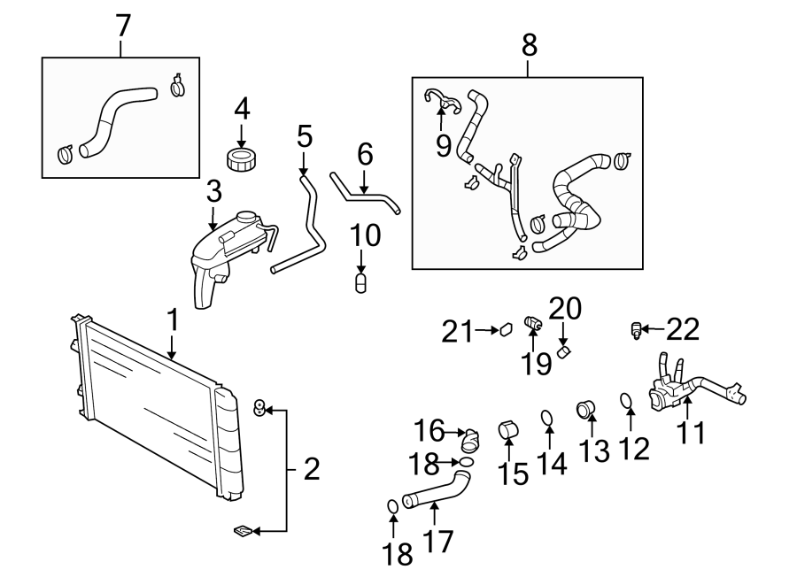 Diagram Front bumper. Radiator & components. for your 2005 GMC Sierra 2500 HD WT Extended Cab Pickup 6.6L Duramax V8 DIESEL A/T RWD 