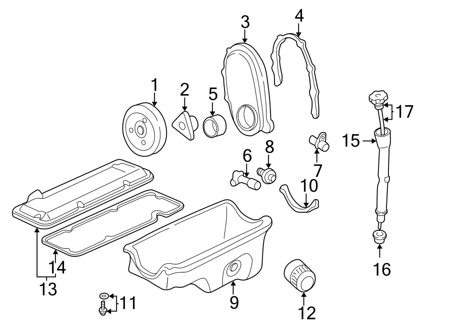 Diagram ENGINE PARTS. for your 2005 Chevrolet Astro Base Extended Passenger Van  