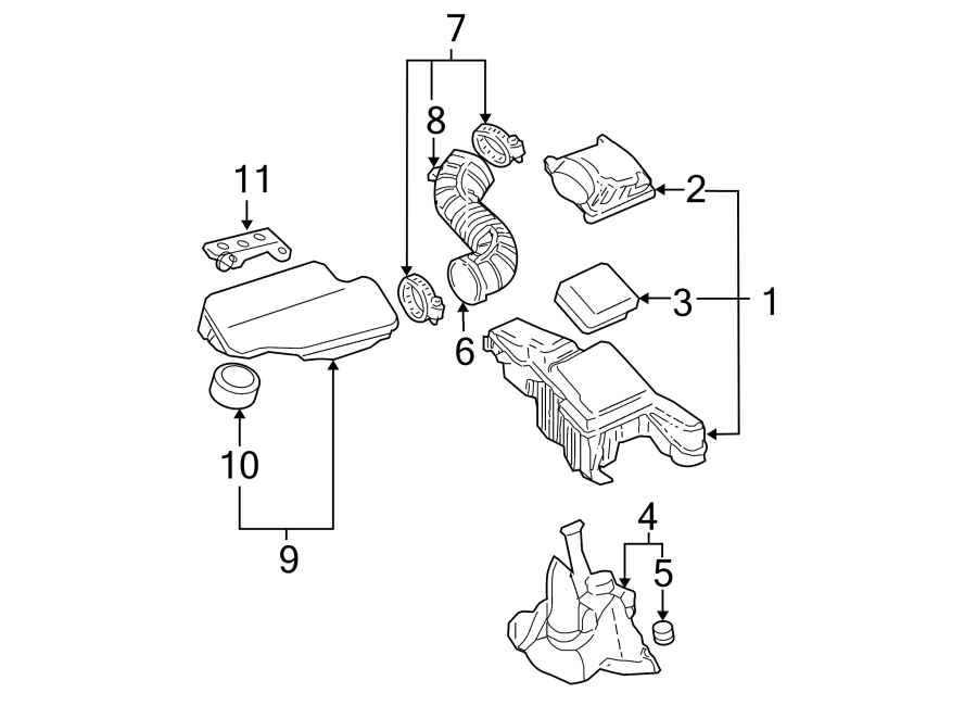 Diagram AIR INTAKE. for your 2021 Chevrolet Spark 1.4L Ecotec M/T LT Hatchback 