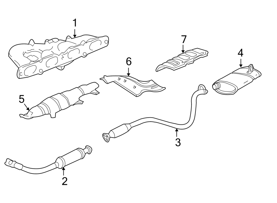 Diagram EXHAUST SYSTEM. EXHAUST COMPONENTS. for your 2024 Chevrolet Camaro  ZL1 Convertible 