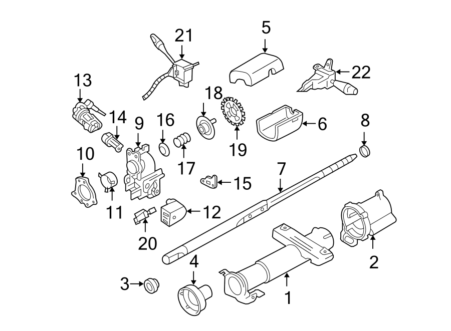 Diagram STEERING COLUMN. HOUSING & COMPONENTS. for your 1987 Chevrolet Cavalier   