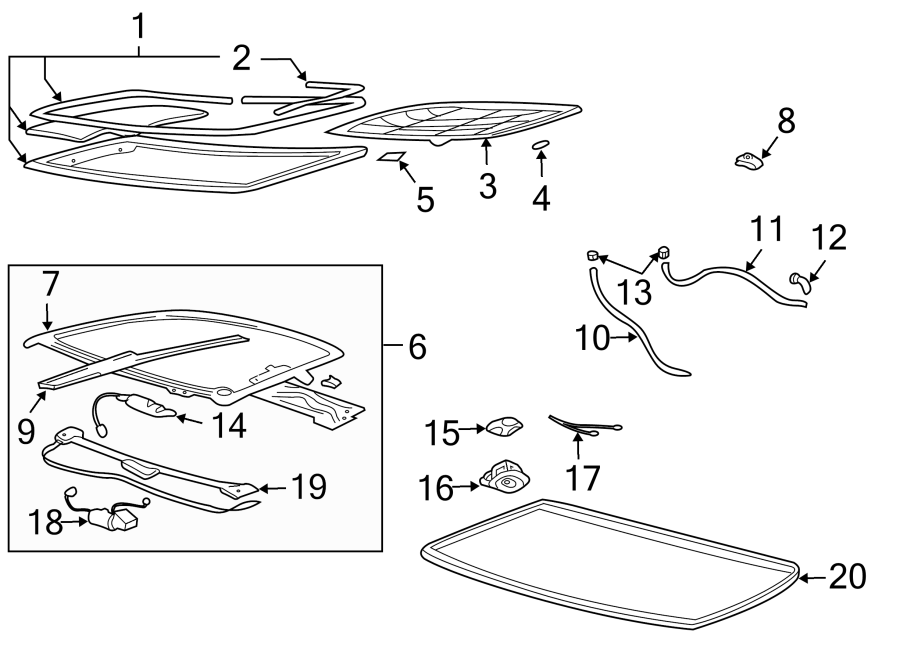 Diagram Sunroof. for your 2021 Chevrolet Equinox   