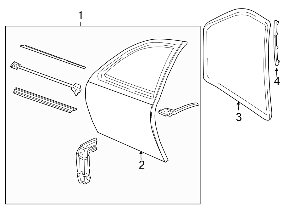 Front door. Rear suspension. Door & components.