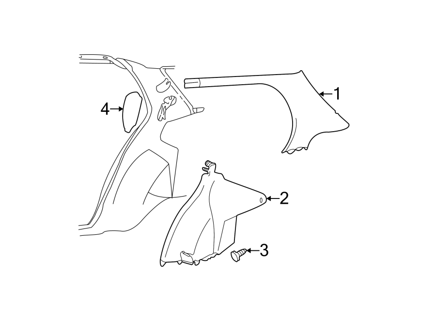 Diagram QUARTER PANEL. INTERIOR TRIM. for your 2005 Chevrolet Trailblazer EXT   