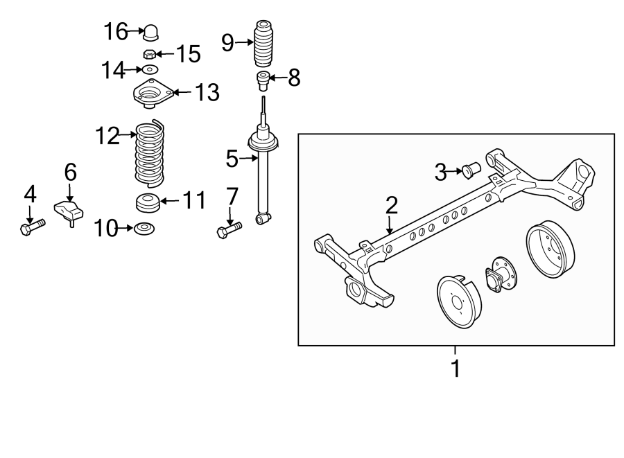 Diagram REAR SUSPENSION. SUSPENSION COMPONENTS. for your 2014 GMC Sierra 2500 HD 6.0L Vortec V8 CNG A/T 4WD WT Standard Cab Pickup 