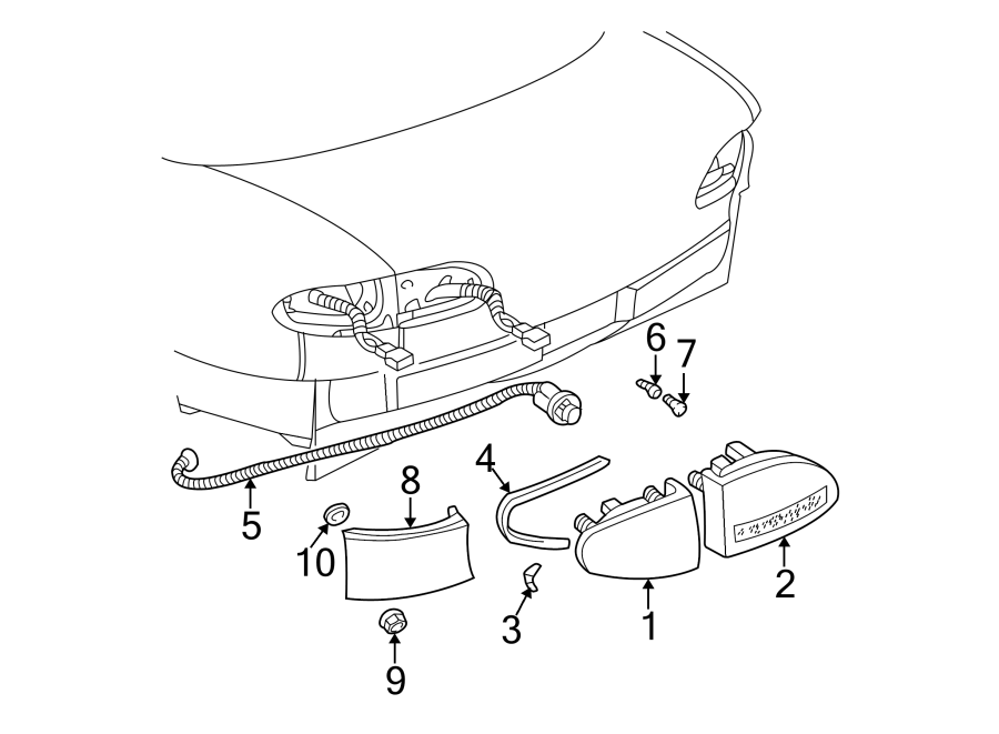 Diagram Rear lamps. Tail lamps. for your 2007 GMC Sierra 1500 Classic SL Crew Cab Pickup Fleetside 5.3L Vortec V8 FLEX M/T 4WD 