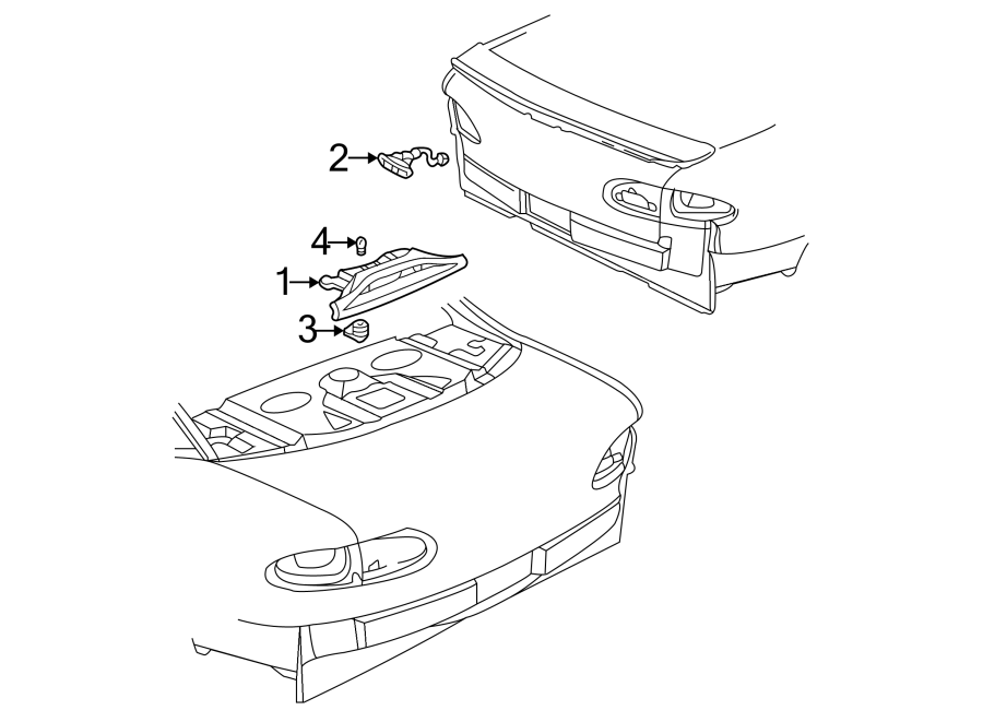 Diagram REAR LAMPS. HIGH MOUNTED STOP LAMP. for your 2017 Chevrolet Spark 1.4L Ecotec M/T LS Hatchback 