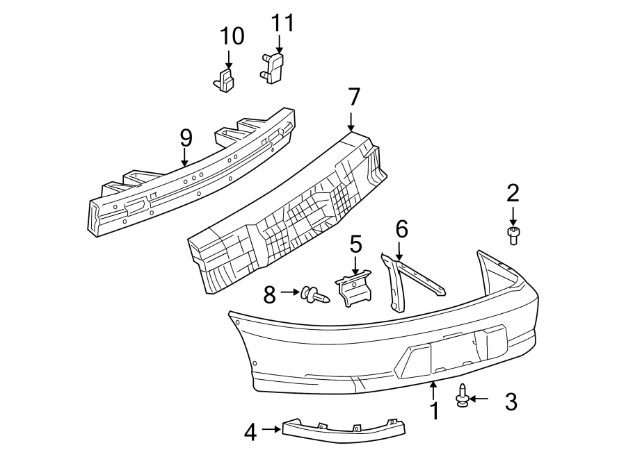 Diagram Rear bumper. Bumper & components. for your 2013 Chevrolet Express 1500   