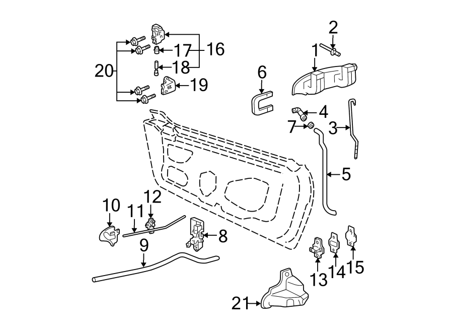 Diagram Front door. Lock & hardware. for your Chevrolet Spark  