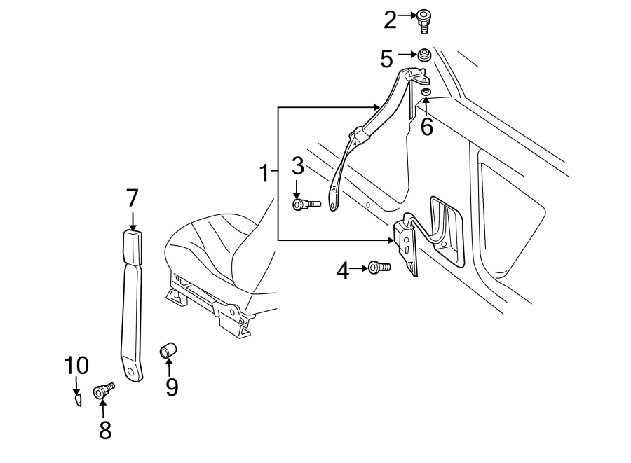 10RESTRAINT SYSTEMS. FRONT SEAT BELTS.https://images.simplepart.com/images/parts/motor/fullsize/CL95912.png