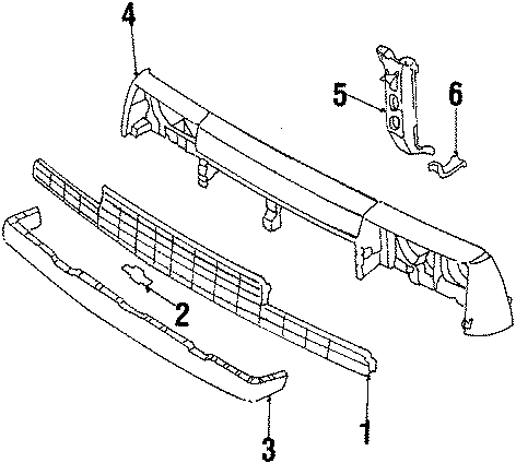 Diagram GRILLE & COMPONENTS. for your 1984 Chevrolet Celebrity   