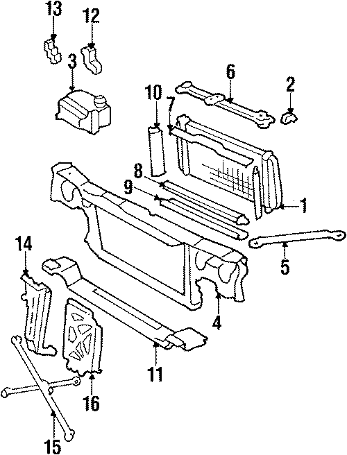 Diagram RADIATOR. for your 1990 Chevrolet Celebrity   