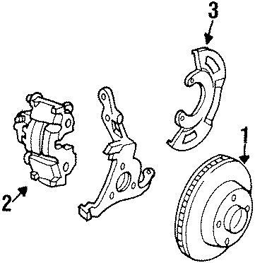 Diagram FRONT SUSPENSION. BRAKE COMPONENTS. for your 2018 GMC Sierra 2500 HD 6.6L Duramax V8 DIESEL A/T 4WD SLE Extended Cab Pickup Fleetside 