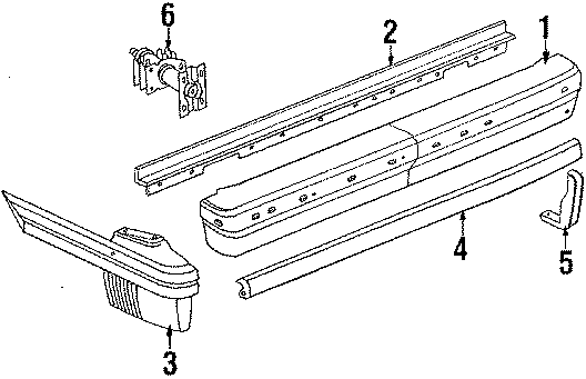 Diagram REAR BUMPER. BUMPER & COMPONENTS. for your 1987 Chevrolet Celebrity Base Wagon 2.8L Chevrolet V6 M/T 