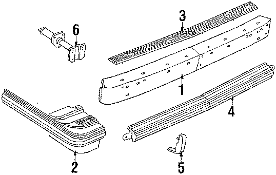 Diagram REAR BUMPER. BUMPER & COMPONENTS. for your 1984 Chevrolet Celebrity Base Sedan 2.8L Chevrolet V6 M/T 