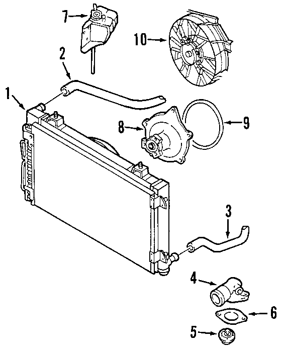 Diagram COOLING SYSTEM. COOLING FAN. RADIATOR. WATER PUMP. for your 2019 Jeep Wrangler   