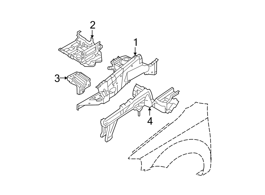 Diagram FENDER. STRUCTURAL COMPONENTS & RAILS. for your 2005 Chevrolet Colorado   