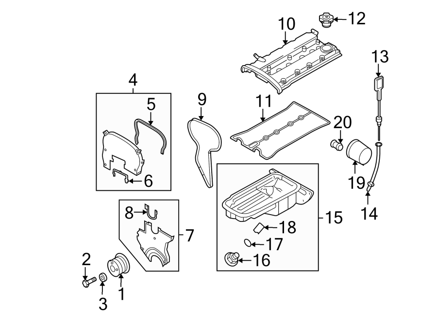 Diagram Engine / transaxle. Engine parts. for your 2018 Chevrolet Spark 1.4L Ecotec CVT LS Hatchback 