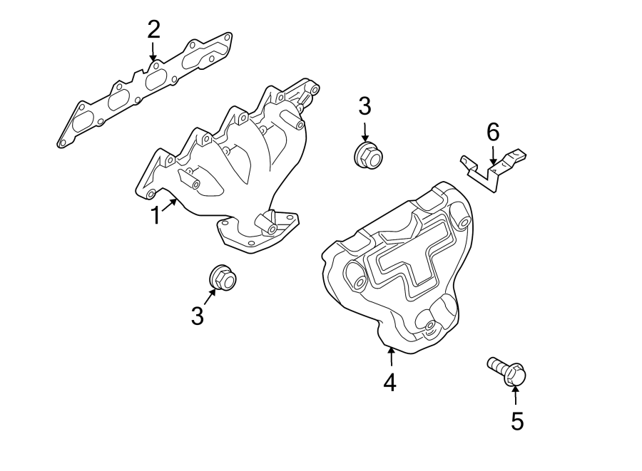 Diagram EXHAUST SYSTEM. MANIFOLD. for your 1992 Chevrolet K3500  Scottsdale Extended Cab Pickup Fleetside 6.5L V8 DIESEL A/T 