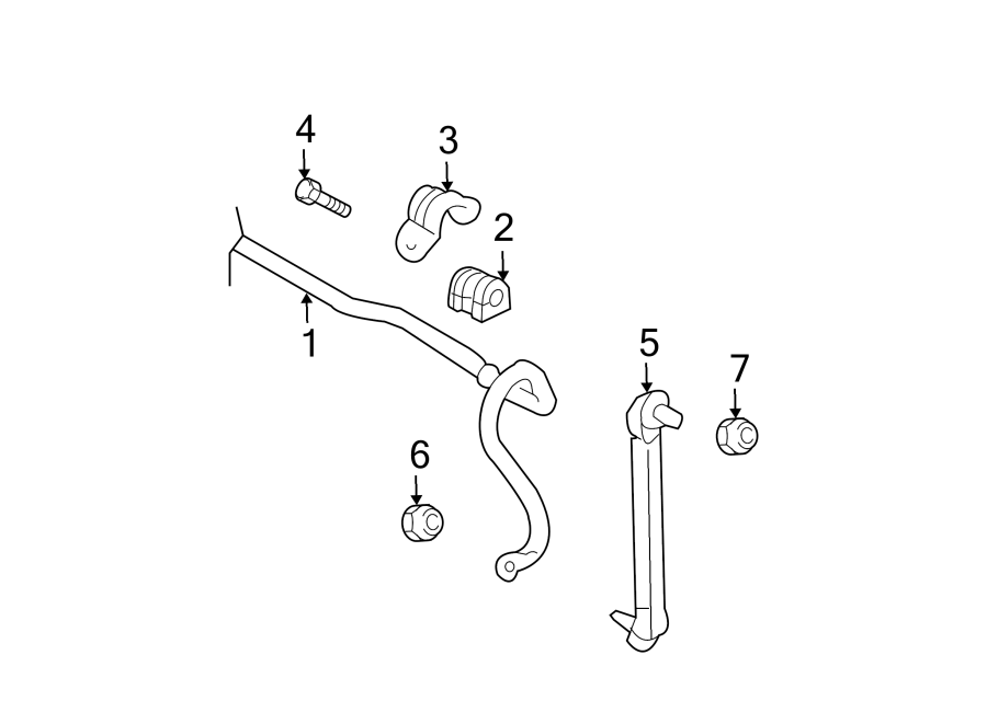 Diagram FRONT SUSPENSION. STABILIZER BAR & COMPONENTS. for your 2012 GMC Sierra 2500 HD 6.6L Duramax V8 DIESEL A/T RWD WT Standard Cab Pickup 