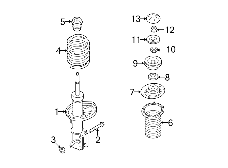 FRONT SUSPENSION. STRUTS & COMPONENTS.