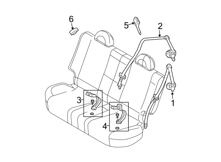 RESTRAINT SYSTEMS. REAR SEAT BELTS.