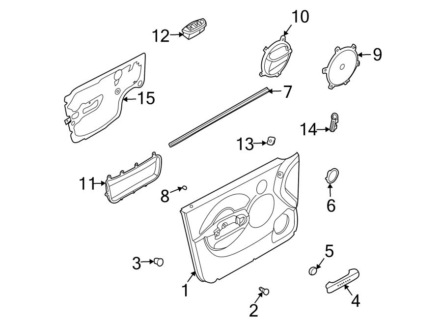 Diagram Front door. Interior trim. for your 2001 Chevrolet Silverado   