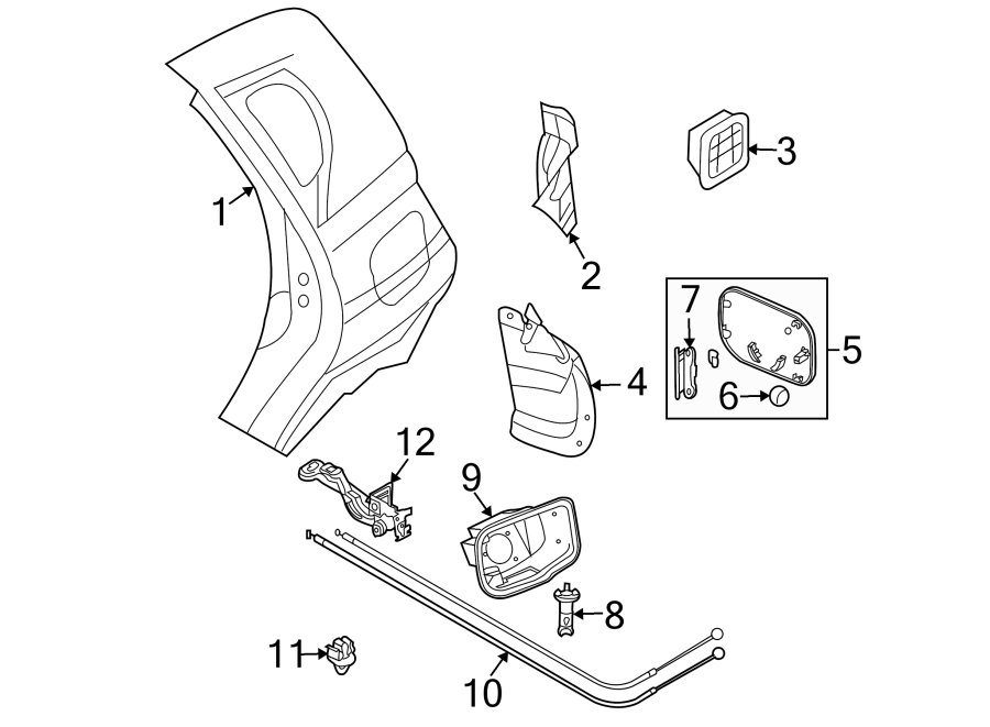 Diagram QUARTER PANEL & COMPONENTS. for your 2005 Chevrolet Trailblazer   