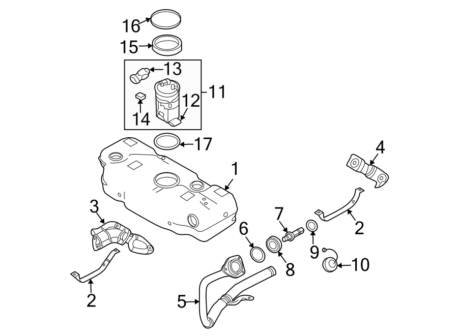 Diagram FUEL SYSTEM COMPONENTS. for your 2024 GMC Yukon   