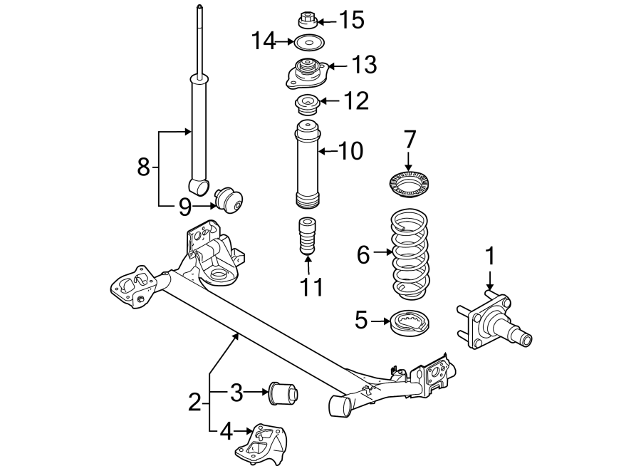 Diagram REAR SUSPENSION. SUSPENSION COMPONENTS. for your 2017 GMC Sierra 2500 HD 6.0L Vortec V8 A/T 4WD Base Crew Cab Pickup Fleetside 