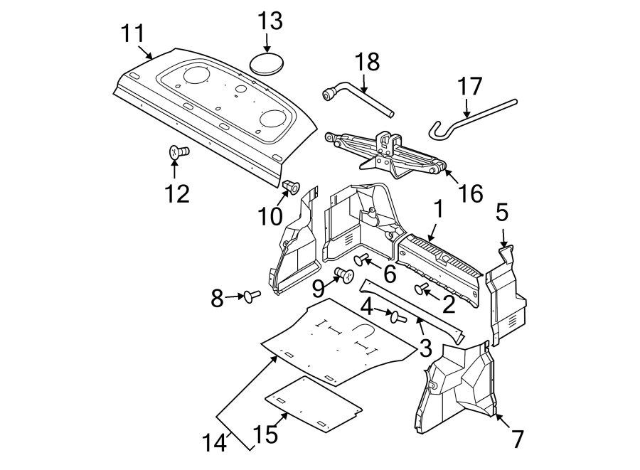 Diagram REAR BODY & FLOOR. INTERIOR TRIM. for your 2013 Chevrolet Spark   