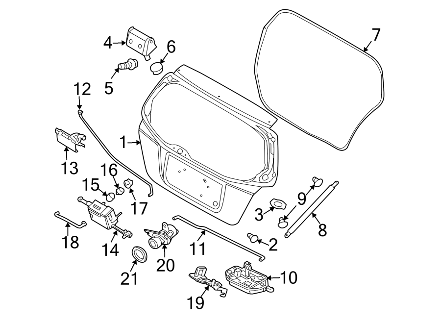 Diagram LIFT GATE. GATE & HARDWARE. for your 2020 Chevrolet Suburban    