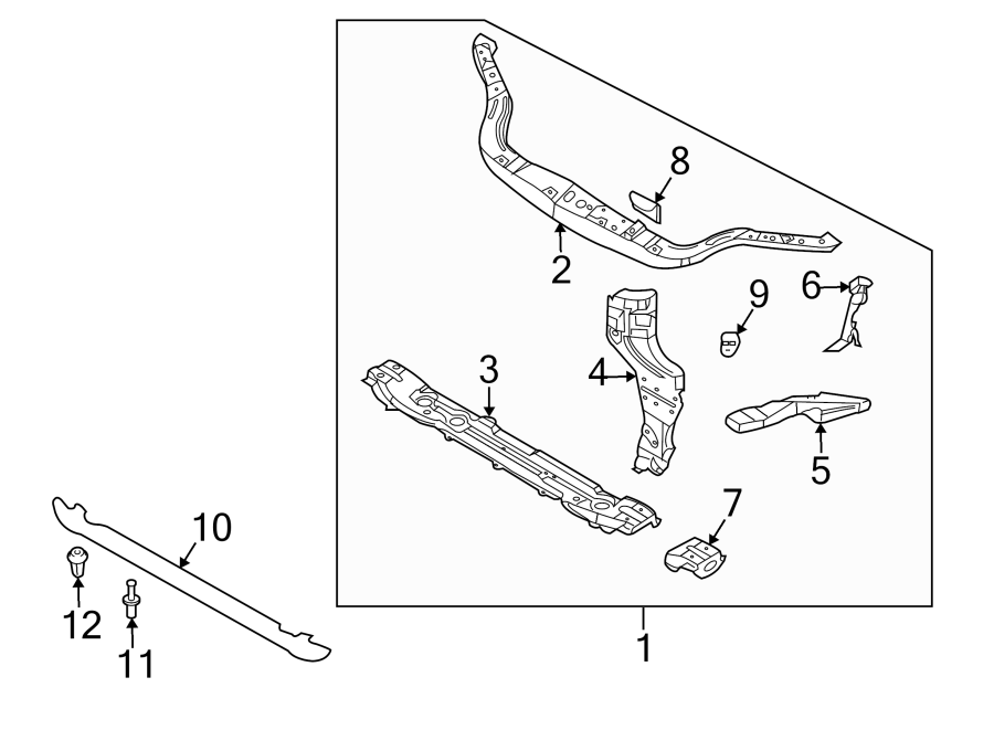 Diagram Radiator support. for your 2021 Chevrolet Traverse    