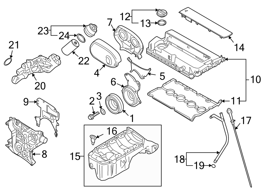 Diagram ENGINE / TRANSAXLE. ENGINE PARTS. for your Cadillac ATS  