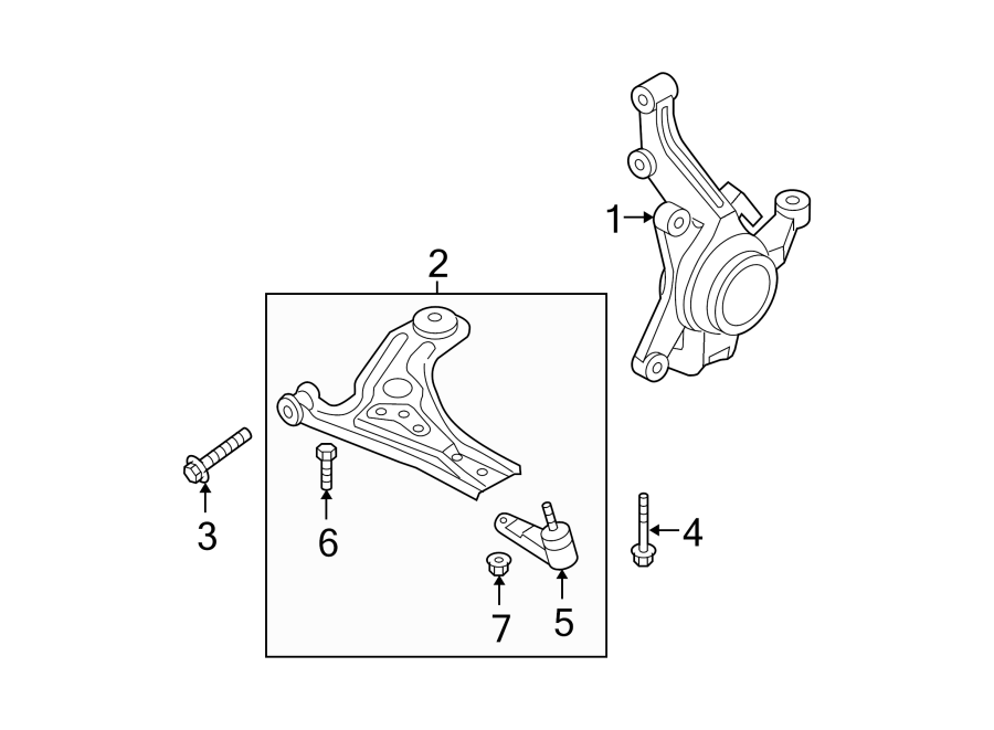 Diagram FRONT SUSPENSION. SUSPENSION COMPONENTS. for your 2004 GMC Sierra 2500 HD 6.0L Vortec V8 CNG A/T RWD SLE Standard Cab Pickup Fleetside 