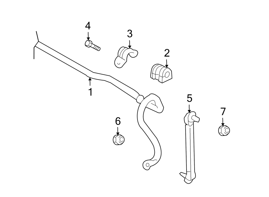 FRONT SUSPENSION. STABILIZER BAR & COMPONENTS.