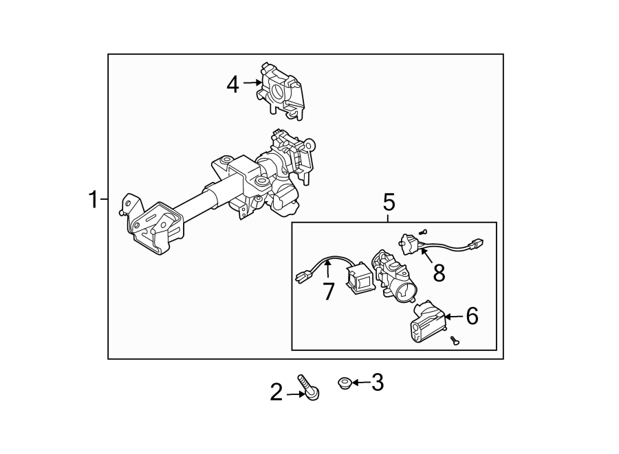 Diagram STEERING COLUMN ASSEMBLY. for your 2023 Chevrolet Corvette   