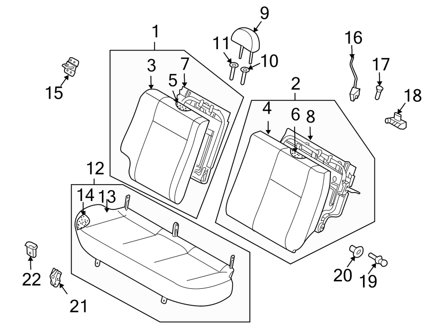 Diagram SEATS & TRACKS. REAR SEAT. for your 2005 Chevrolet Express 3500   