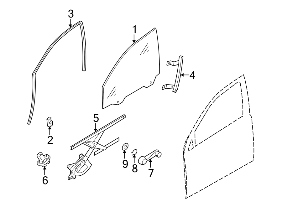 Diagram FRONT DOOR. GLASS & HARDWARE. for your 2015 Chevrolet Spark 1.2L Ecotec CVT LS Hatchback 